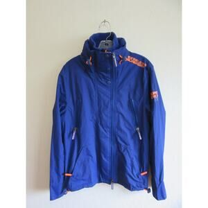 SUPERDRY Blue Engineered The Wind Attacker S High Collar Full Zip Jacket EUC